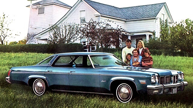 A 1975 Oldsmobile Delta 88 promotional picture.