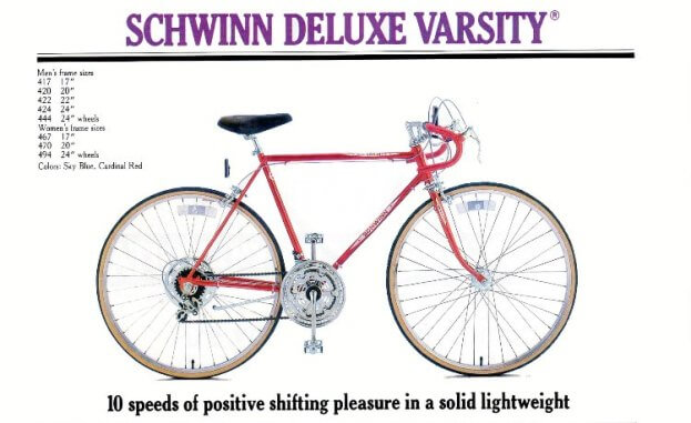 Schwinn Varsity Catalog Page
