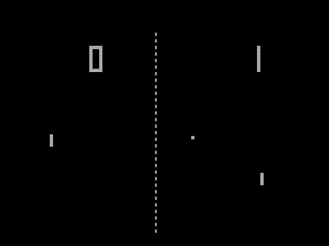 The pong game screen.