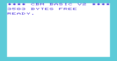 The Vic-20 start up screen.