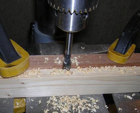 Drilling the mounting holes in the cleats.