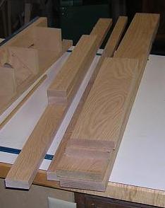 Cutting the skirting and crown stock to width.