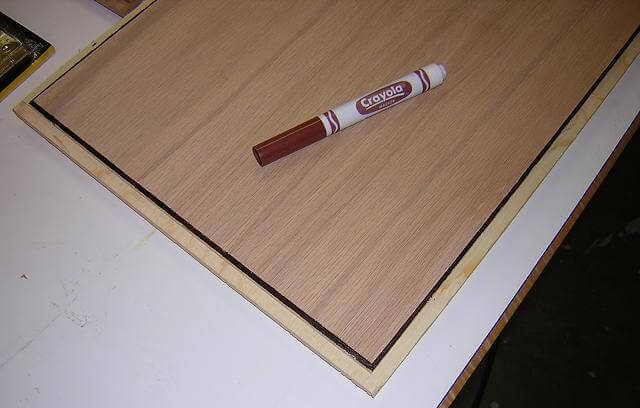 Using a marker to highlight the decorative groove.