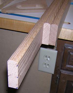 Edge pieces with bullnose cut.