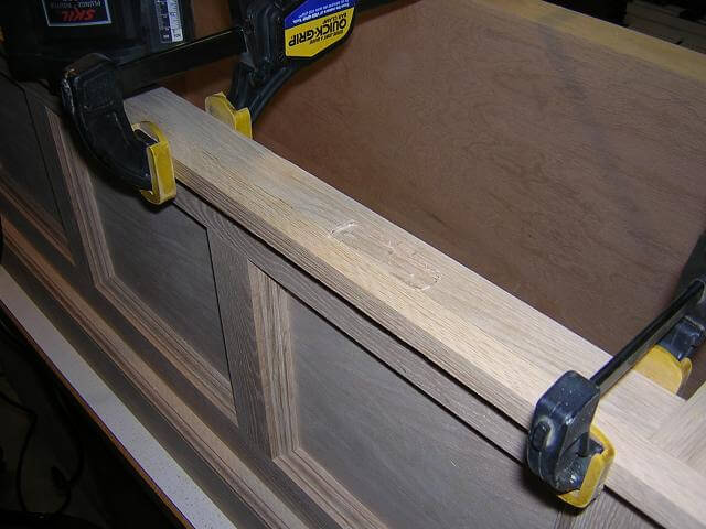 Routing out the hinge mortises on the box crown.