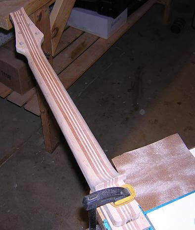 Final sanding of the neck.