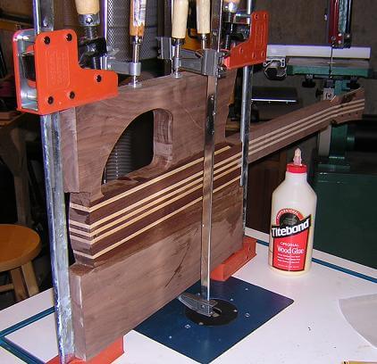 The glue-up viewed from the back side.