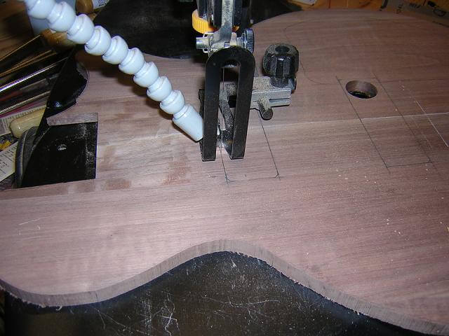 Pickup cavities being cut from the top.