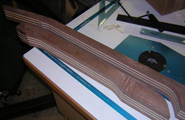 Cutting the side profile of the neck.