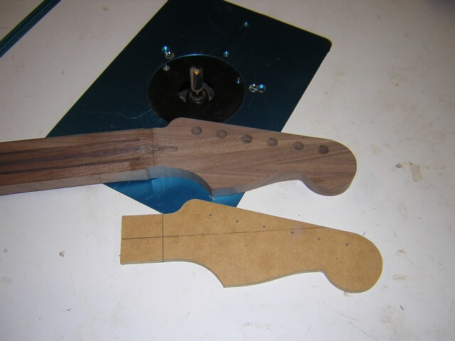 The headstock routed to final shape.