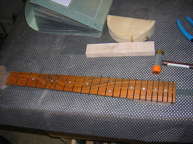 All of the frets installed.
