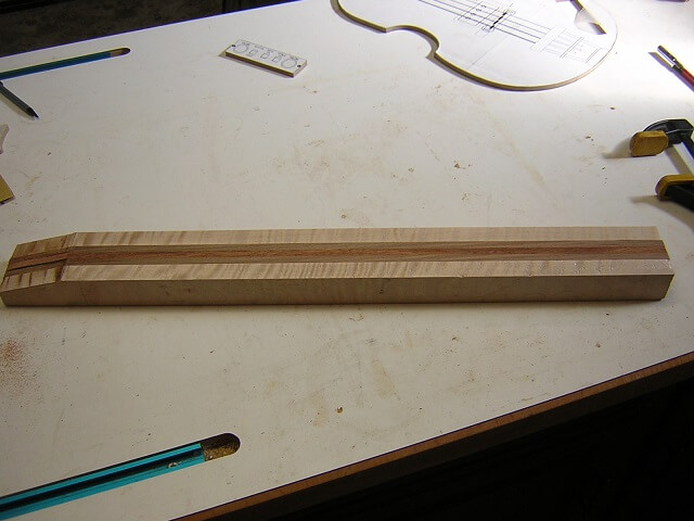 The repaired neck blank.