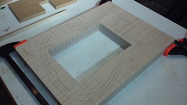 Test clamping the pieces and marking my lines.