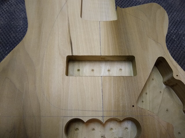 The completed neck pickup route.
