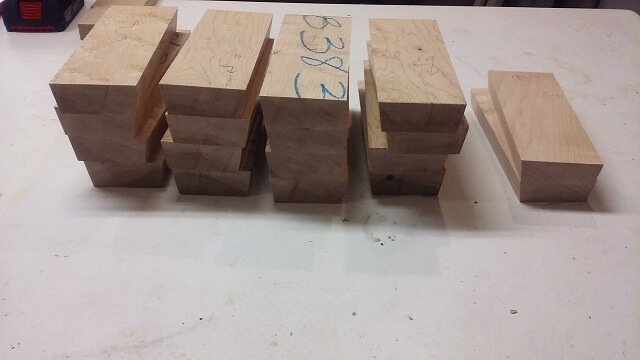 Stave sections mitered to final width.
