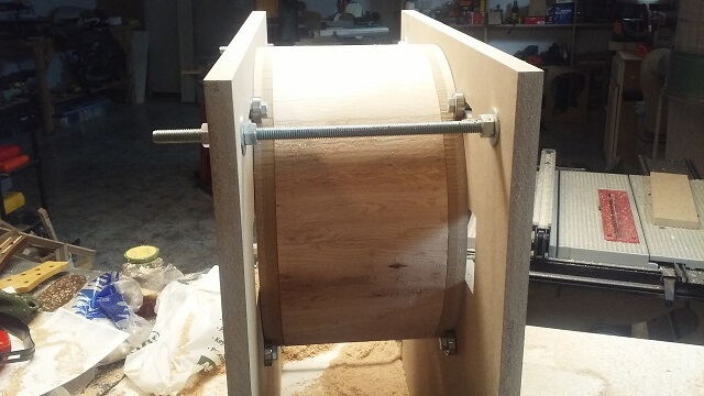 Routing complete before removing the drum from the jig.