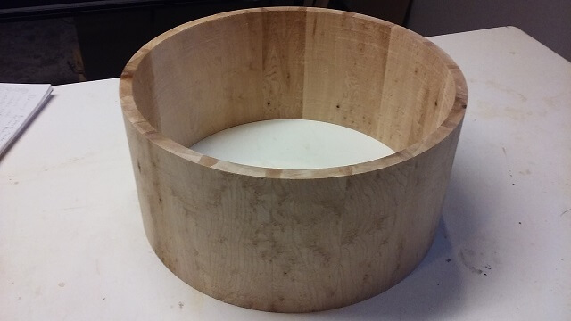 The rounding of the drum complete.