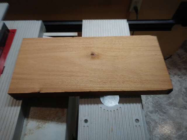A piece of mahogany from which the body wings will be cut.