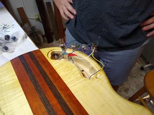 Finishing the wiring.