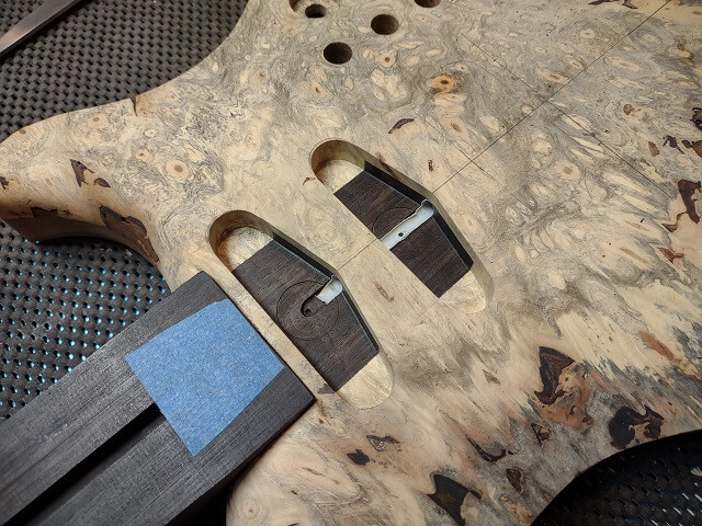 The finished middle pickup cavity.
