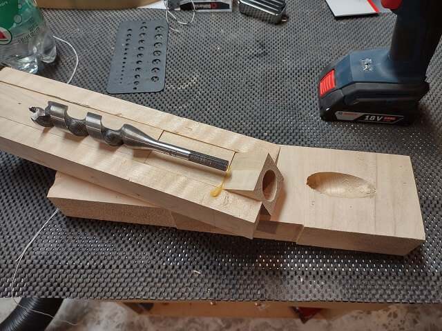 My old strat output jack jig moments before I threw it in the trash.