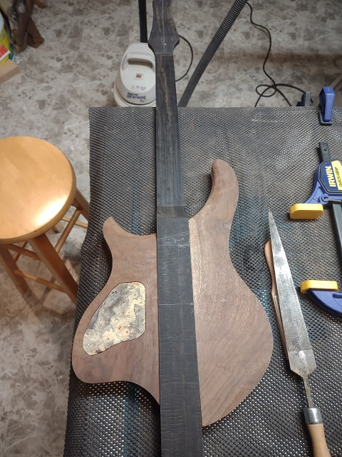 The neck glued into place.