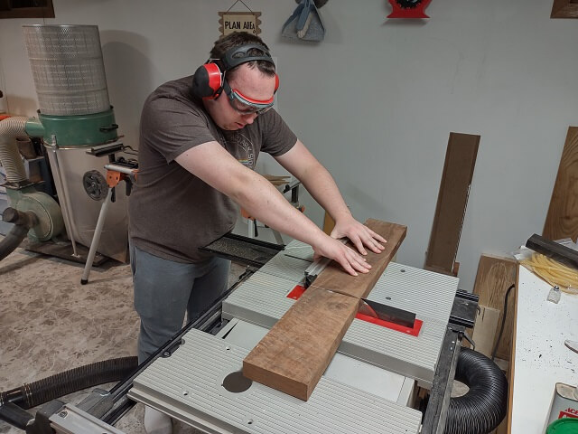 Cutting the body wing pieces to size.