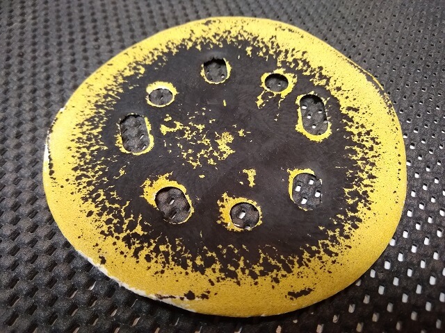 The wax on the ebony quickly clogged the sandpaper.