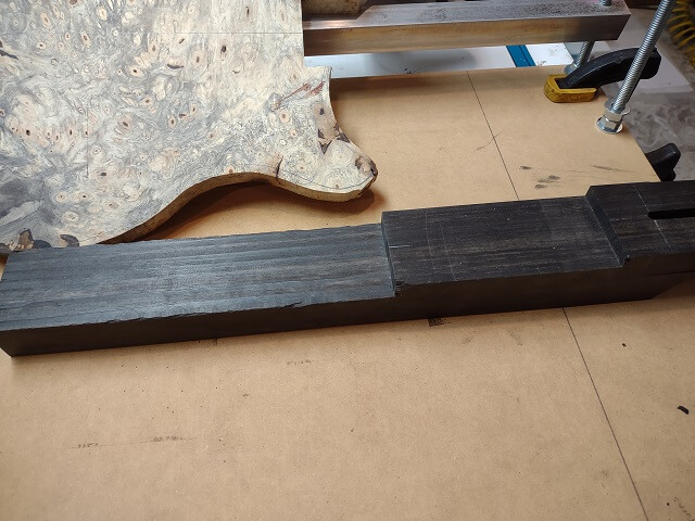The completed two-step recess in the neck blank.