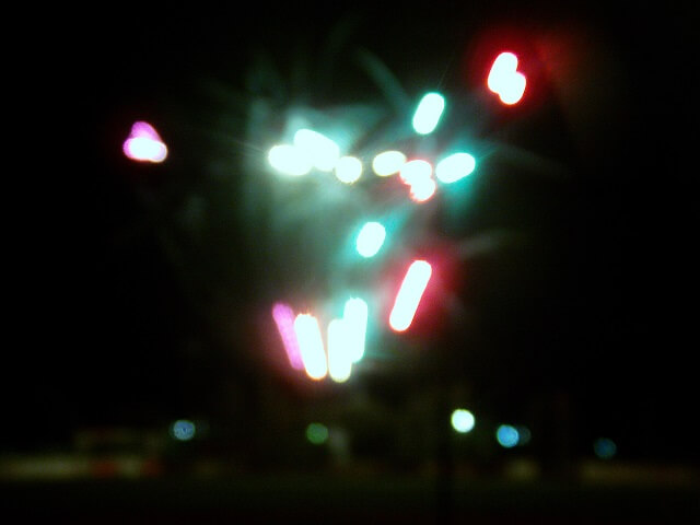 Fireworks after the baseball game.