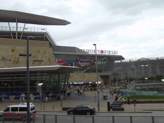 Target Field as seen from our parking spots in the ramp across the street.