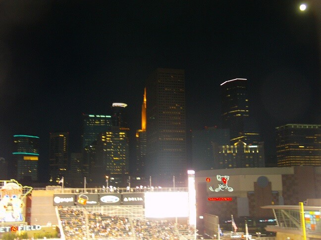 Night time at Target Field.