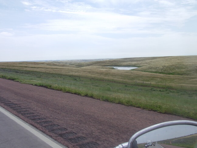 Riding I-90 across South Dakota.