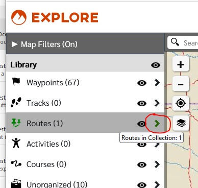Viewing all routes in your Garmin Explore account.