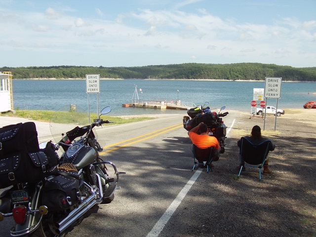 Bikers waiting for the ferry.