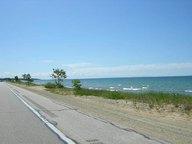 Highway 2 as it runs along the coast.