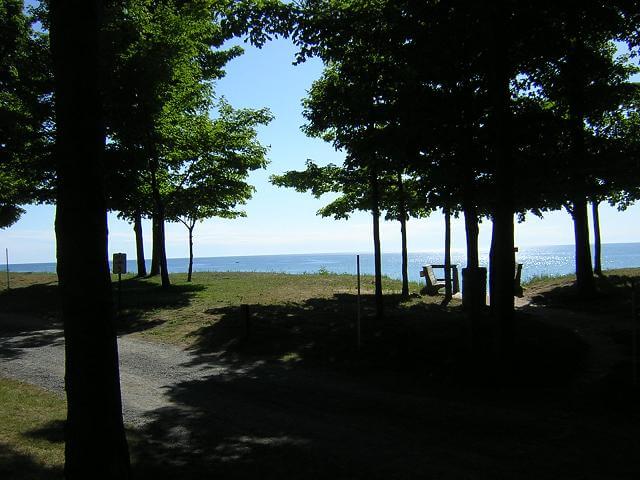 The campground is right on the shore of Lake Michigan.