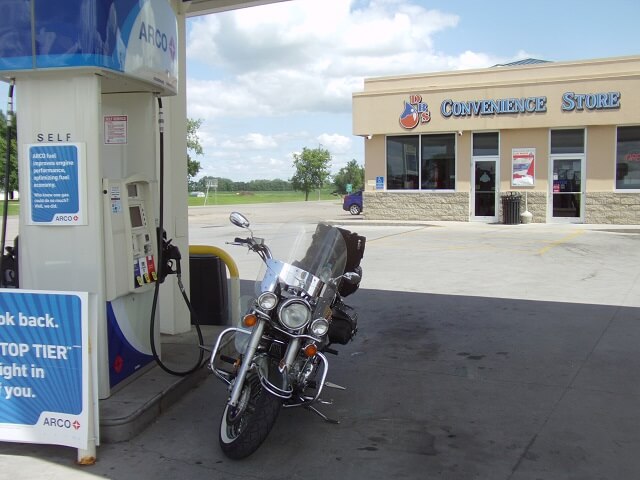 Getting gas in Barnesville, MN.