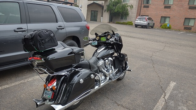 The bike loaded and ready to leave Newell, WV.