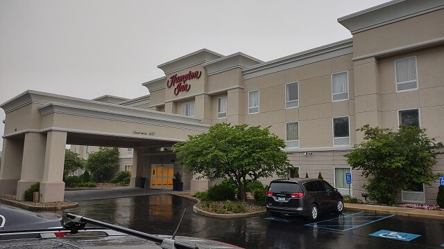 The Hampton Inn hotel where I stayed in Goshen, IN.