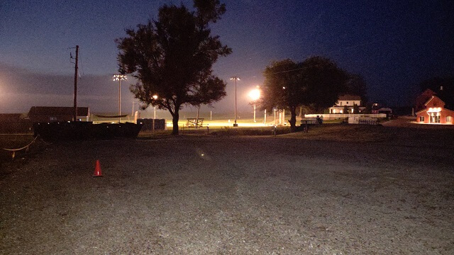 Waiting for the tow truck driver as the sun was going down in Dyersville, IA.