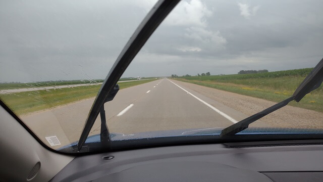 Driving the rental car back to Cedar Rapids, IA.