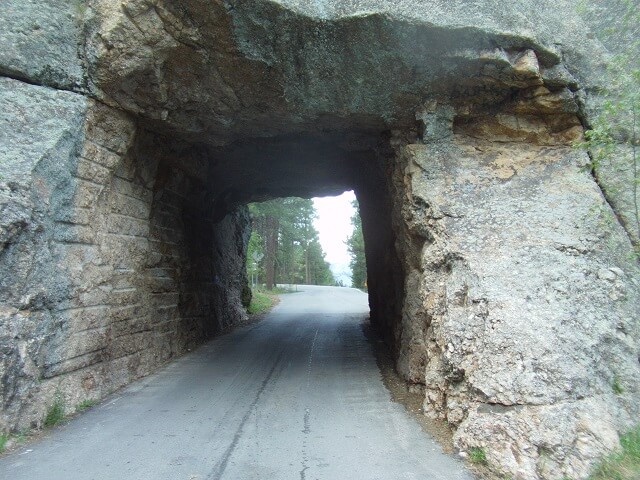 Close up of the Scovel Johnson Tunnel on Iron Mountain Road