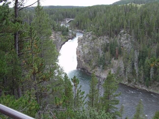 The upper falls of Yellowstone.