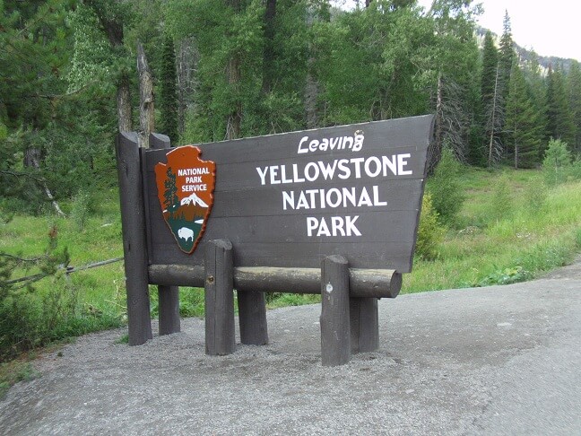 Leaving Yellowstone.
