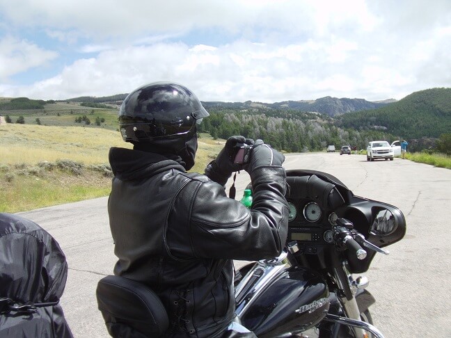 Riding through the Bighorn Mountains.