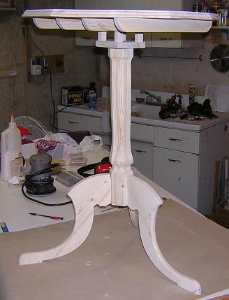 Another picture of the unfinished table.